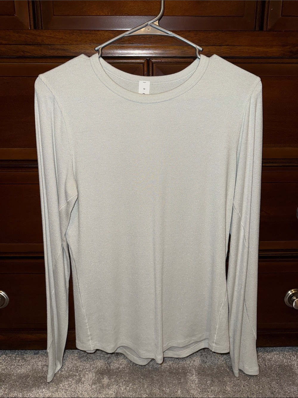 lululemon athletica Light Gray Long Sleeve Crew sparkle